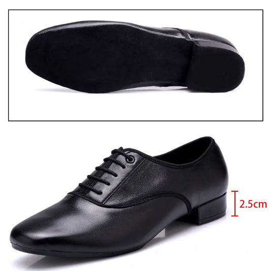 Large Size Men's Salsa Latin Ballroom Dancing Shoes Closed Toes Men Tango Jazz Shoes Cowhide Black Boy Male Dance Sneakers 38-49