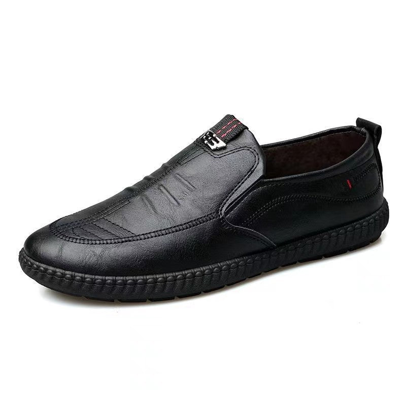 Men's Business Slip-on Leather Shoes Breathable Lightweight