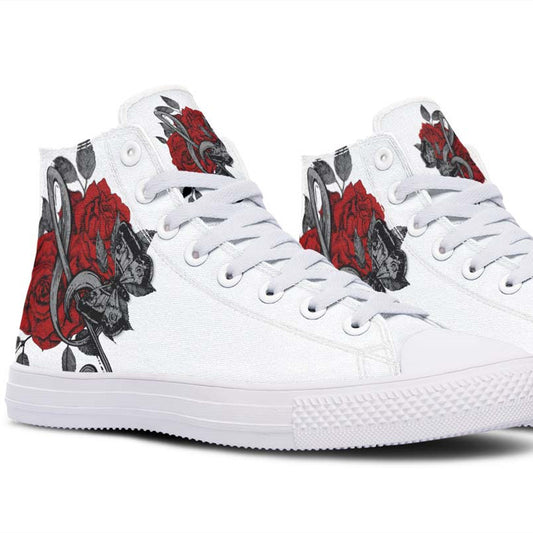 Men's And Women's Fashion Color Printing High-top Canvas Shoes