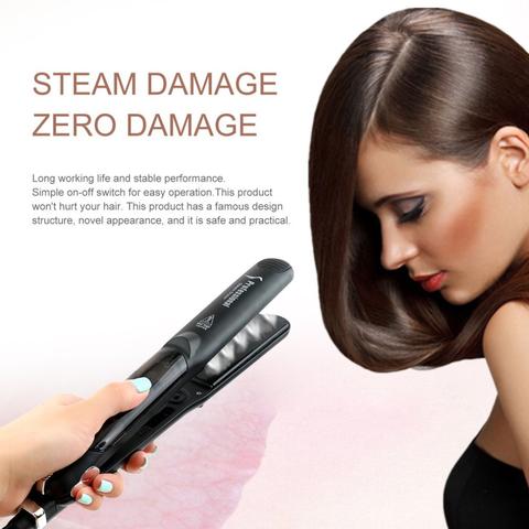 Steam Function Flat Iron Tourmaline Ceramic Vapor Professional Hair Straightener with Argan Oil Infusion Straightening Irons