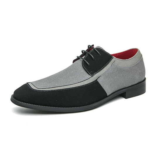 Casual leather shoes, fashionable and trendy lace up business formal leather shoes