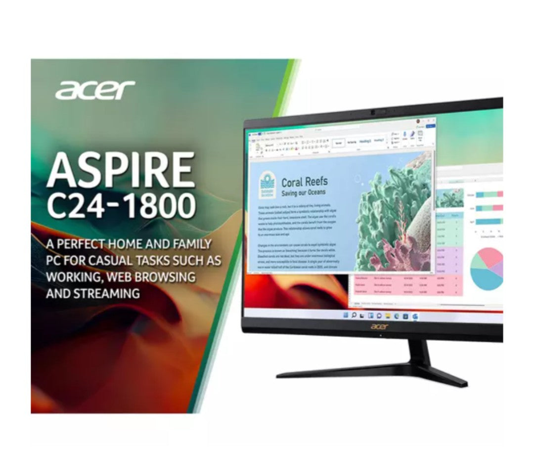 ACER Aspire C24-1800 23.8" All-in-One PC - Intel® Core™ i5, 512 GB SSD, Black