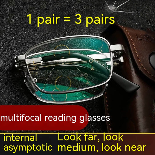 Remote And Near Dual-purpose Reading Glasses Smart Zoom Anti-blue Light